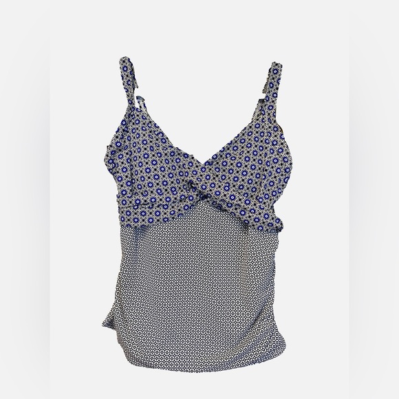 Lands' End Tops - Lands' End Black and Navy Underwire Wrap Tankini Swim Top
NWT